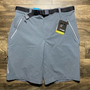 Columbia Titanium Titan Peak Shorts Men's 34 Grey Omni Shield Belted Zip Pockets